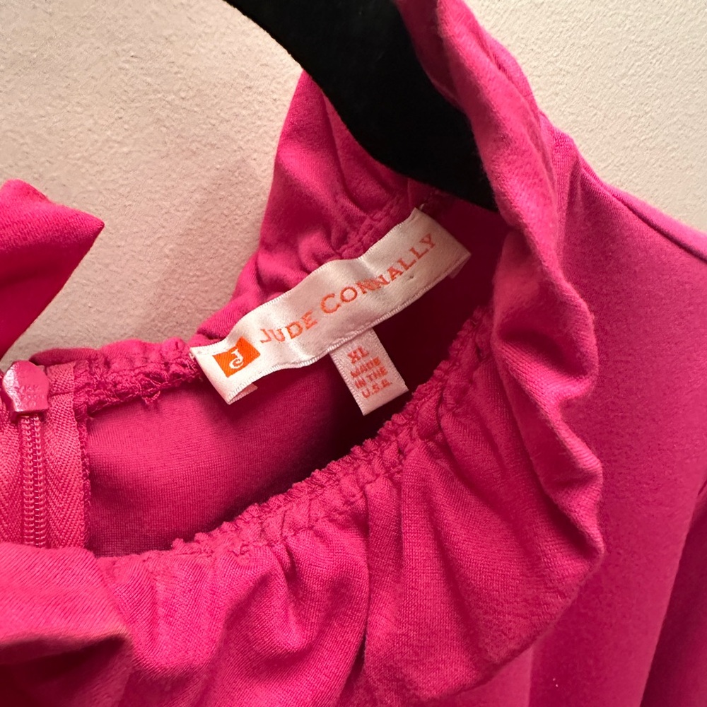 Jude Connally Vibrant Pink Ruffle Blouse - Picture 4 of 5